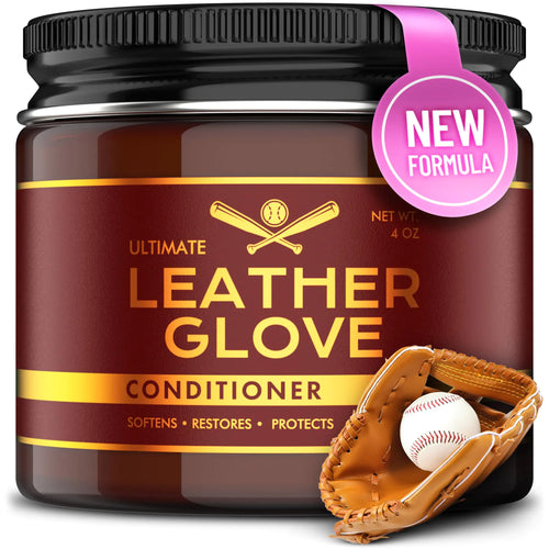 FORTIVO 3-in-1 Glove Conditioner Cleaner and Softener - Non-Greasy Quick-Dry Leather Care for Baseball Gloves Softball Mitts and Catchers - Break-In Cream for Glove Conditioning