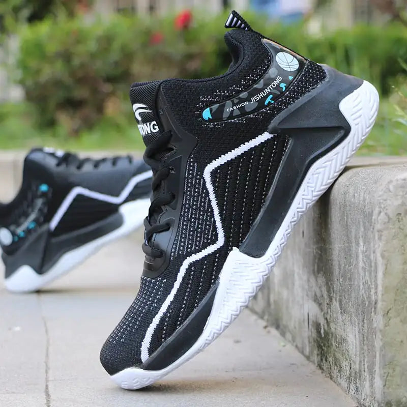 High Top Breathable Basketball Shoes - Flying Woven