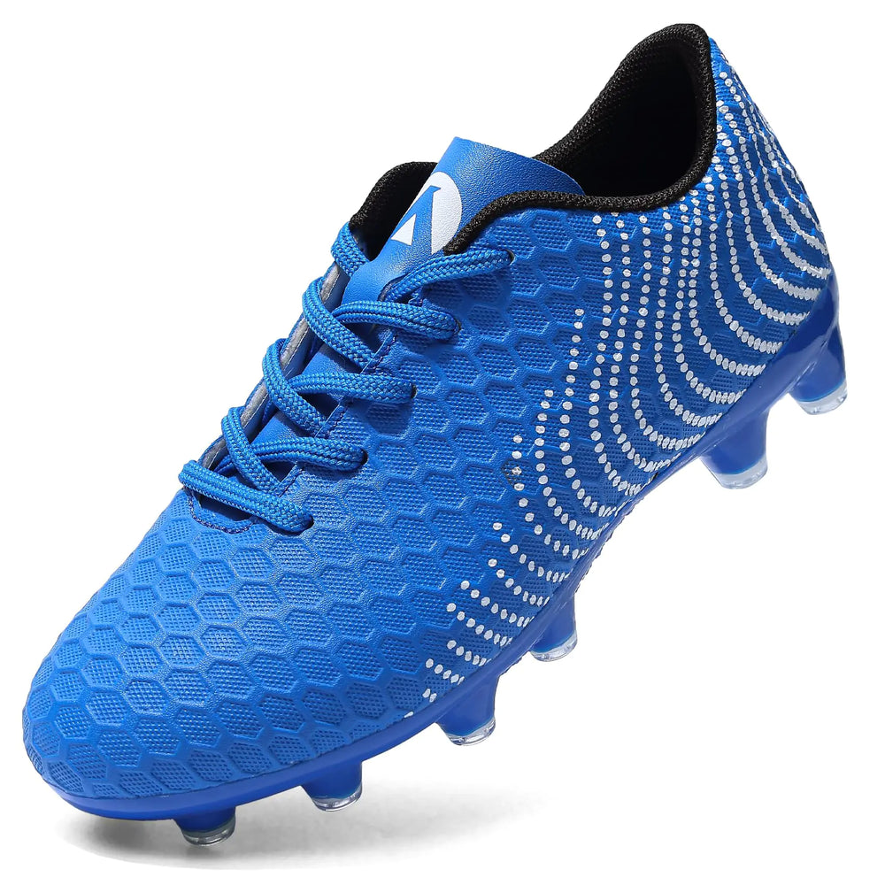 Timarmtr Kids Soccer Cleats Boys Girls Firm Ground Soccer Shoes Youth Athletic Outdoor Indoor Football Cleats Baseball Cleats ToddlerBlue3 Little Kid