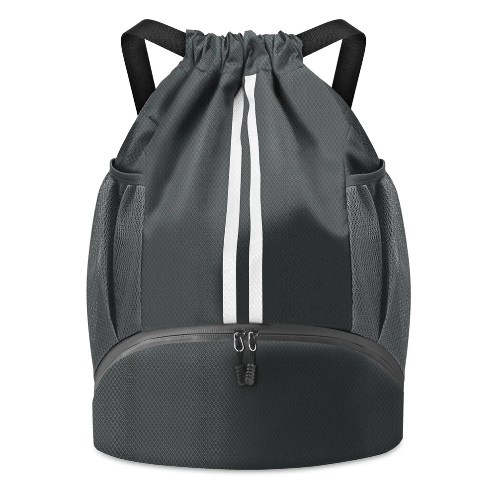 BROTOU Soccer Bags Football Backpack Volleyball Bag Drawstring Soccer Backpack with Ball and Shoe Compartment (Dark Gray Large)
