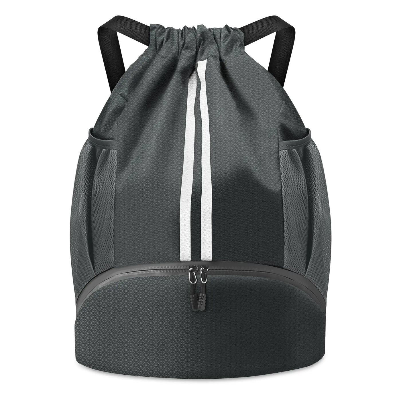BROTOU Soccer Bags Football Backpack Volleyball Bag Drawstring Soccer Backpack with Ball and Shoe Compartment (Dark Gray Large)