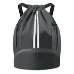 BROTOU Soccer Bags Football Backpack Volleyball Bag Drawstring Soccer Backpack with Ball and Shoe Compartment (Dark Gray Large)