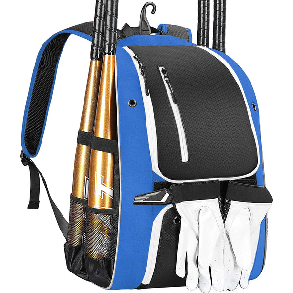 DOVODA Baseball Backpack Softball Bat Bag with Shoe Compartment T Ball Equipment Gear for Adults Lightweight Baseball Bag Hold 4 Bats Helmet Glove Caps Valuables Pocket Fence Hook