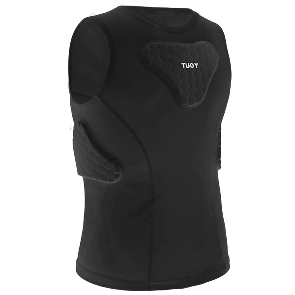 Dialudon youth padded compression vest Baseball Chest Protector Vest 4-Pads for Paintball Baseball Football Basketball Lacrosse