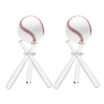 ZHTQQL Acrylic Baseball Tripod Display Holder Memorabilia Display Sports Official Baseball Autograph Display Stand - Consists of 3 Mini Baseball Bats & 1 Ring (2)
