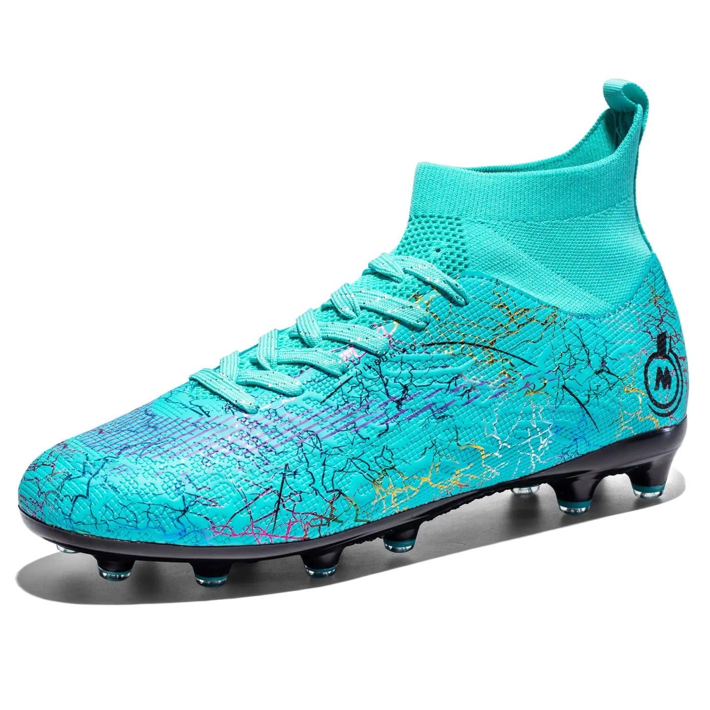 JUNNMRE Mens Womens Soccer Cleats Youth Soccer Shoes Football Shoes High-Top Football Cleats Outdoor/Indoor Athletic Shoes Sneakers SkyBlueAG5 Women/4 Men