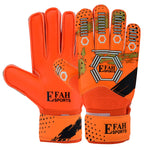 EFAH SPORTS Soccer Goalkeeper Gloves for Kids Boys Children Youth Football Goalie Gloves with Strong Grip Palms (Size 7 Orange/Golden)