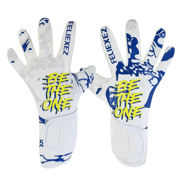 QUICARD Soccer Goalkeeper Gloves Ultimate Grip Football Goalie Gloves with Size 6/7/8/9/10 Strong Receiver American Football for Men Boys Youth Adult Kids and Small Hands (C-White 7)