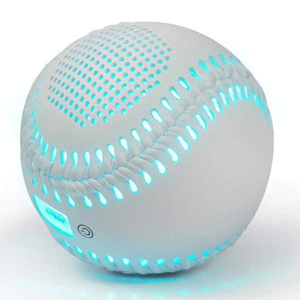 JIOBOLION Baseball - Sound Activated Ambient Light a Dark Glowing Baseball with Built-in Speakers The Gift for Baseball Fans. (White)