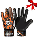 Arsh Sports Soccer Goalie Gloves for KidsGoalkeeper Gloves for Youth Boys Girls 4MM Latex PalmAnti SlipSuper Gip Double Wrist Protection (Black-Orange Size 3 Suitable for 5 to 6 Year Old)