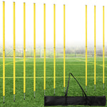 Diegimr 10pcs Soccer Agility Poles 5ft Adjustable Soccer Poles Soccer Training Equipment Soccer Training Sticks Speed Hurdles for Football Sport Agility Training (Yellow)