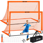 Soccer Goals for Backyard Soccer Goals Set with Soccer Ball and Ball Pump 2 Pack 6 x 4 Soccer Goal Training Equipment Portable Folding Youth Soccer Nets for Youth Toddler