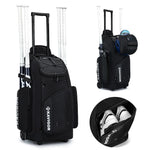 KAVIGOR Rolling Baseball Bag with Wheels 60L Capacity Softball Bag Holds 4 Bats for Boys and Girls Youth Equipment Bag with Shoe Compartment