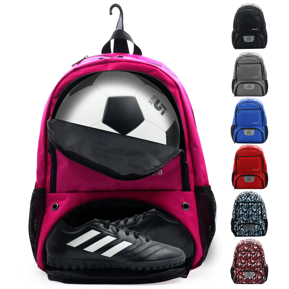 ZOEA Soccer Bag - Backpack for Soccer Basketball & Football & Volleyball with Shoe & Ball Compartment (Blue)