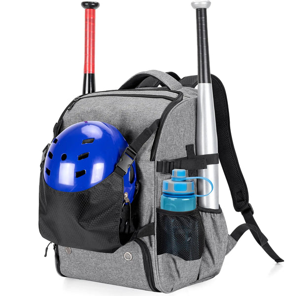 DSLEAF Baseball Backpack for 4 Bats Softball Bag with External Helmet Holder and Separate Shoe Space Up to US Mens 13