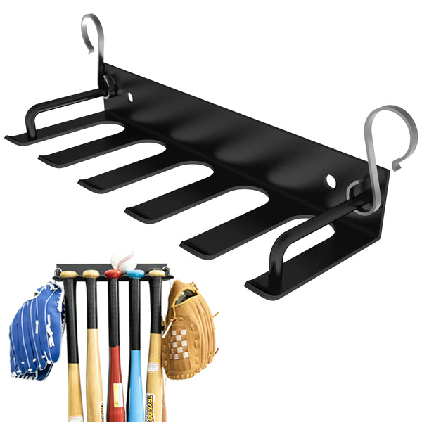 YOUSTOO Baseball Bat Wall Mount Heavy Duty Bat Rack Holds up to 10 Baseball/Softball Bats Baseball Bat Holder Organizer on Dugout Fence Home Garage