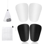 2 Pairs of Small Soccer Shin Guards 3.1x2in Mini Shin Guards with Storage Mesh Bag Protective Tiny Shin Pads Miniature Shin Guards Protective Equipment for Youths and Adults(Black White)