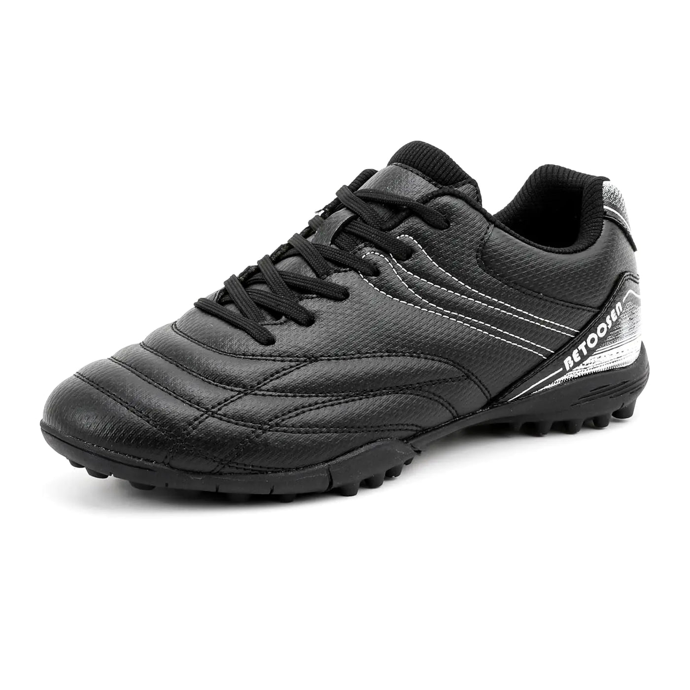 BETOOSEN Mens Soccer Shoes Football Non-Slip Spikes Futsal Training Turf Soccer Cleats (14 Black)