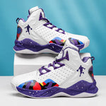 Korean Style Kids Basketball Shoes - Breathable Black/White
