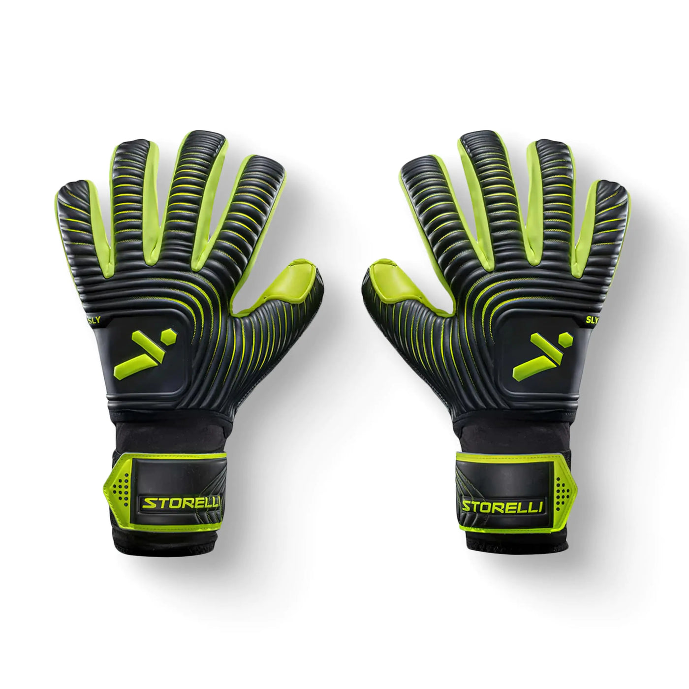Storelli Silencer Sly Goalkeeper Gloves Soccer Accessories Sports Equipment High-Impact Hand Protection with Removable Finger Spines Unisex Youth Glove Bag Included Black Yellow Size 11