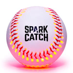 SPARK CATCH Light Up Baseball Glow in The Dark Baseball Perfect Baseball Gifts for Boys Girls and Baseball Players Official Size and Weight with Genuine Leather (Ruthless Red)