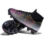 Kids Soccer Cleats Boys Girls Football Shoes Youth Soccer Shoes High-Top Outdoor Training AG Black5.5