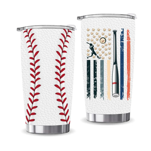 TkinTall Baseball Gifts for Men 20oz Baseball Tumbler Baseball Lovers Fan Players Gifts Cups Cool Baseball Accessories Stuff Water Bottle Best Baseball Dad Coach Birthday Christmas Gifts