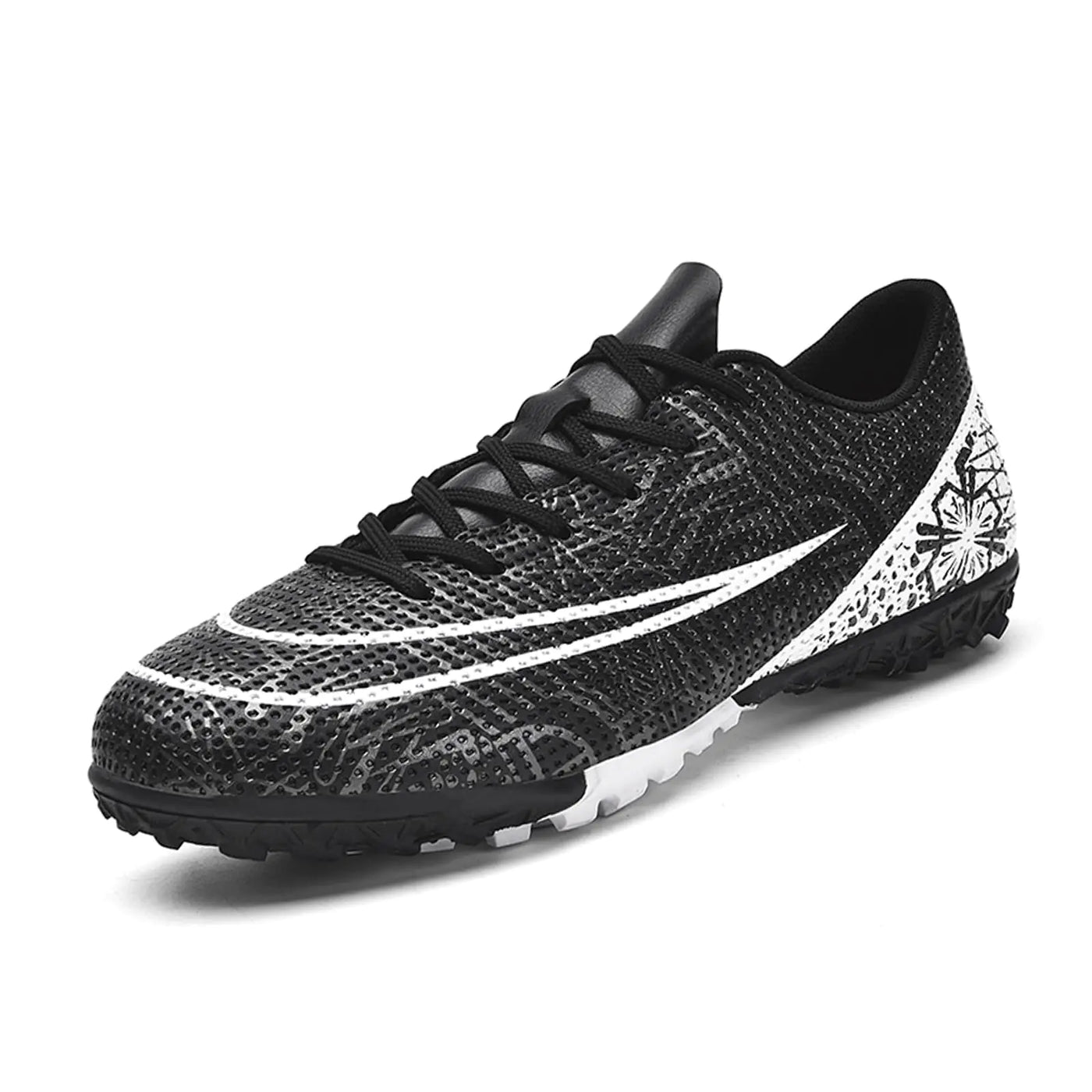 Biayvisas Indoor Soccer Cleats Turf Soccer Shoes Men Women TF Football Boots Adult Wide Training Shoes Youth (Black DTF_38)