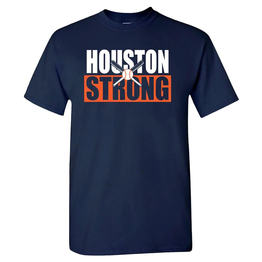 Xtreme Apparrel Houston Strong Crossed Bats Shirt (Navy M)