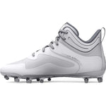 Under Armour Mens Command Mid Lacrosse MT TPU Cleat (100) White/White/White 11.5