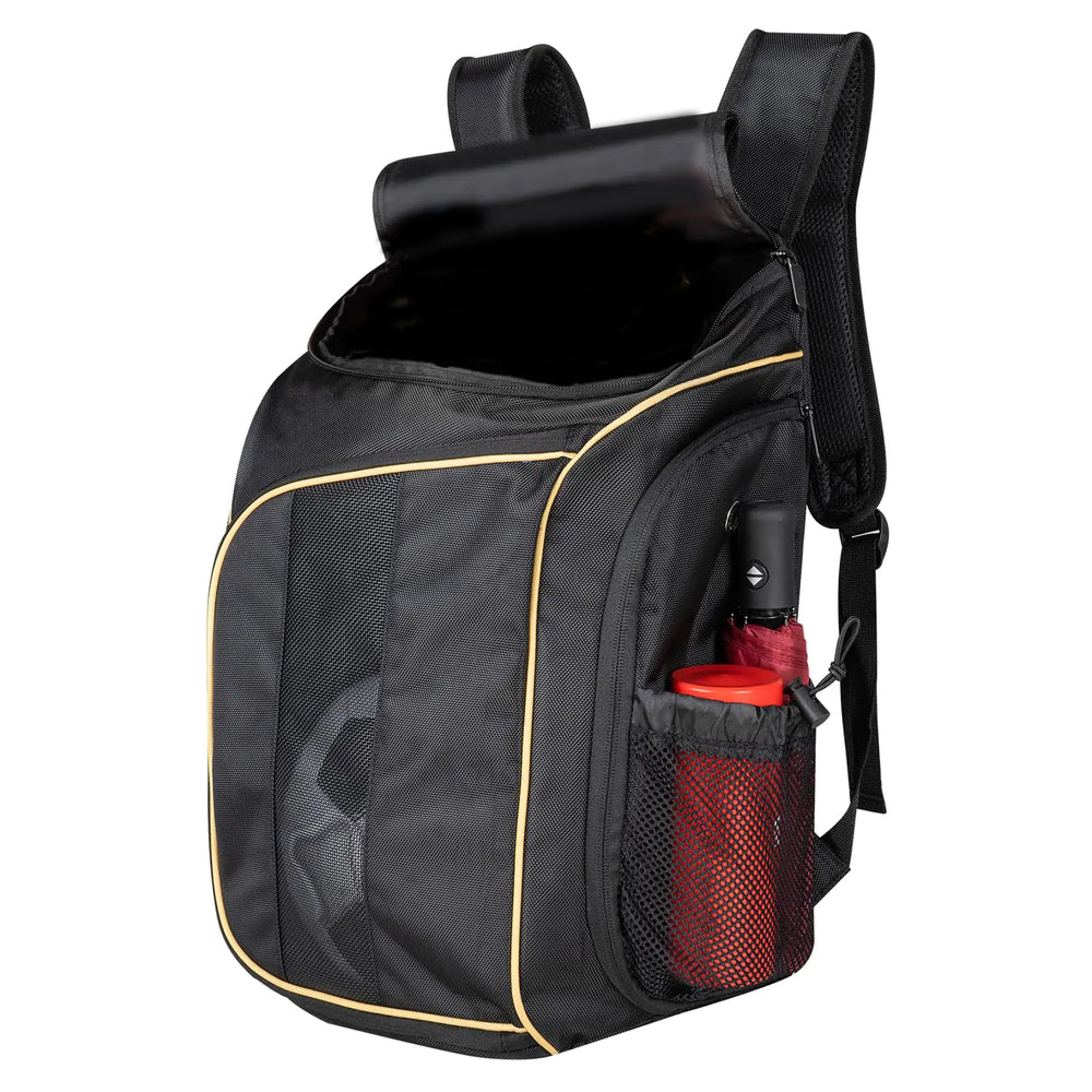 FULFUN Large Soccer Backpack Basketball Bags for SoccerBasketballVolleyball Includes Separate Shoes and Ball Compartment (Black)