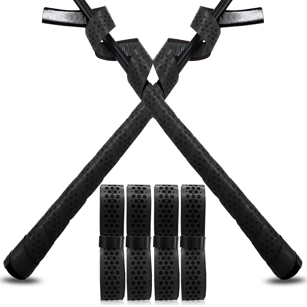 VEASAERS Bat Grip Tape Baseball Softball 2/4 Pack 40 inch 1.75mm Precut and Full Adhesive Back Pro Feel Soft Comfortable Tapes for Old Bats Handles (4 Pcs-Black Dot)