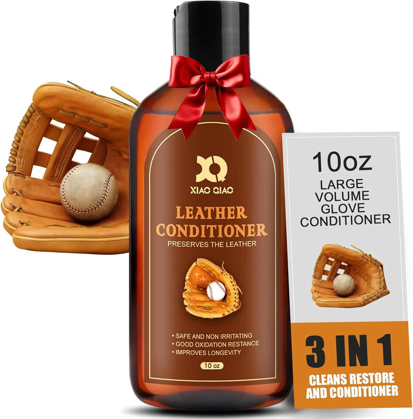 XQ XIAO QIAO Baseball Glove Conditioner - 10oz Baseball Glove Oil - Baseball Glove Oil Break in Kit - Baseball Glove Conditioner Kit - Leather Conditioner for Protect & Restore Leather Goods