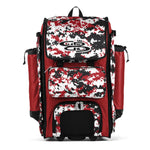 Boombah Rolling Catchers Superpack Baseball/Softball Gear Bag - 23-1/2" x 13-1/2" x 9-1/2" - Digital Camo Red/Black - Telescopic Handle and Holds 4 Bats - Wheeled Version