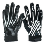 Graloky Football Gloves Men Women Boys Youth Adult Football Receiver Gloves Ultra Sticky Silicone Palm Tacky Grip Football Gloves Enhanced Performance White Football Gloves (Black Small)