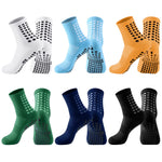 Elfcool Soccer Socks with Grip 6 Pairs Non-Slip Pads Athletic Grip Soccer Socks for Men Women (Multi Colors)