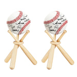 Baseball Stand Baseball Holders Baseball Display Case for Balls Display Wooden Baseball Bat Display Stand Holder Display Baseball Centerpieces for Tables for Kids and Sports Lover (2)