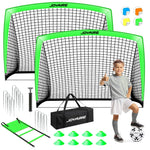 JOYAIRE Soccer Goals for Backyard Set Portable Kids Toddler Soccer Goal 2 of 6 x 4 Soccer Net Soccer Training Equipment with Size 4 Soccer Ball Carry Bag Youth Games Sports Outdoor Play(G)
