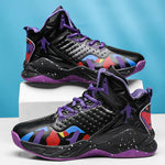 Korean Style Kids Basketball Shoes - Breathable Black/White