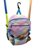 Aozora Youth Tball and Baseball Backpack Bag Lightweight Baseball Bag Hold Bats Helmet Glove Caps Valuables Pocket Fence Hook (Colorful)