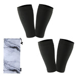 Cosmos 2 Pairs Shin Guard Sleeves Soccer Guard Sleeves for Soccer Sports Black Color with 1 Pc Marble Pattern Storage Bag