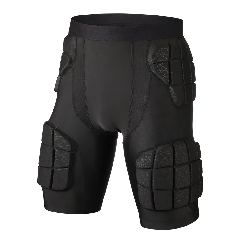 surlim 5-Pad Football Compression Girdle/Shorts Football Padded Shorts Football Girdle Hip and Thigh Protector (Black Medium)