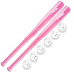 Plastic Baseball Set with Two Bats and 6 Balls (Pink)