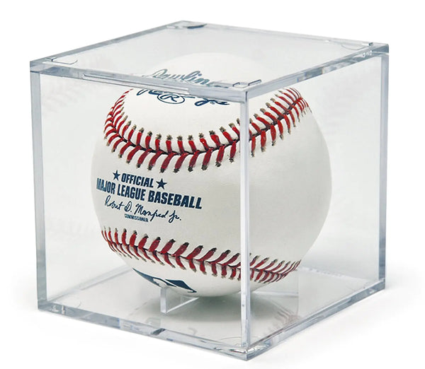 BallQube Baseball Display Case Autographed Baseball Case for Display UV Protected Baseball Cube Display Memorabilia Baseball Display Case Square Clear Baseball Display Case Holder 4 Pack