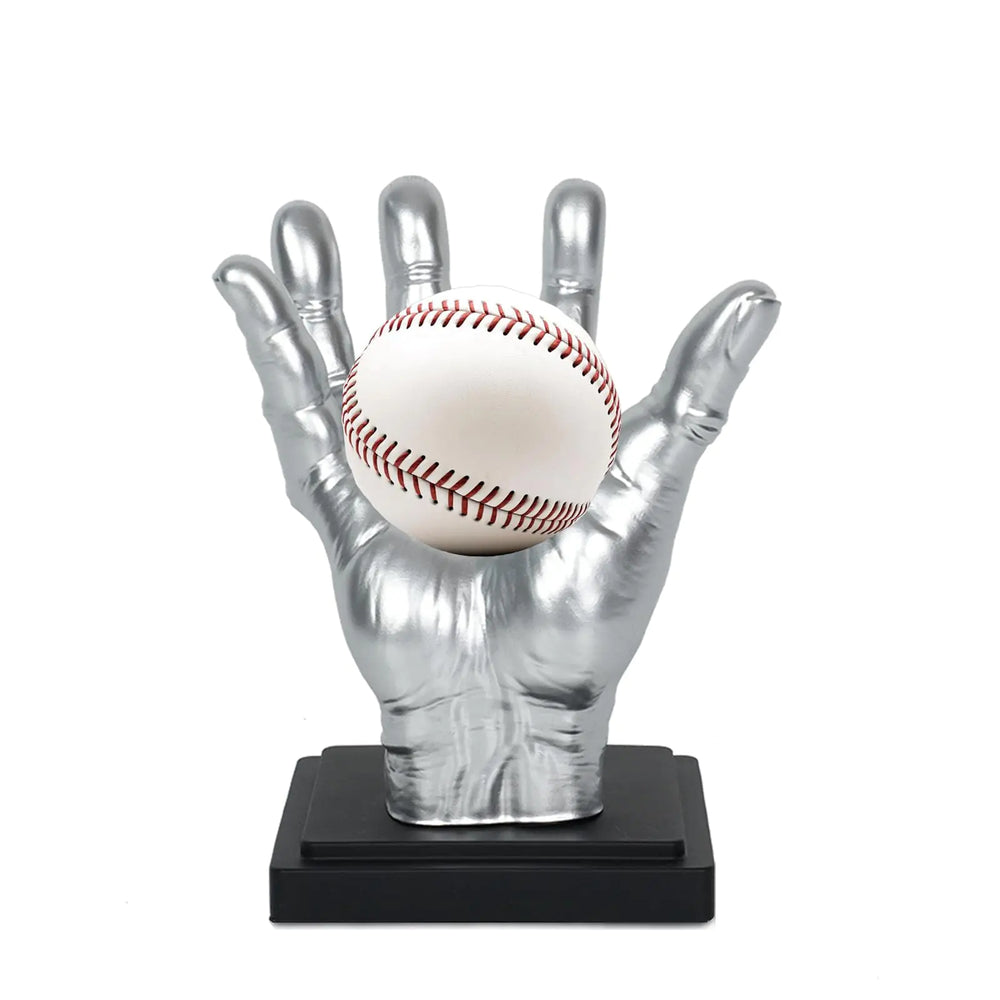Baseball Holder Creative Hand-Shape Design Baseball Display Stand with ABS Tee & Base Baseball Display Case for Official Size Baseball or Memorabilia Displays Ornament