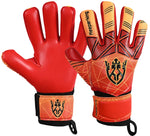 Keeperking Soccer Goalie Goalkeeper Gloves for Kids Boys Youth & AdultLatex Strong Grip Palms with Removable Finger Spines Protection Children Football Gloves for Training/Match (6 Red-FS)