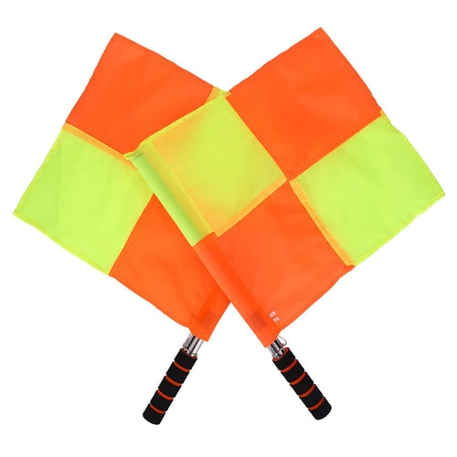 2 Pieces Referee Flag Linesman Flag with Steel Tube Flag for Soccer Referee Referee Soccer Flag with Storage Bag Accessories for Soccer Training Match