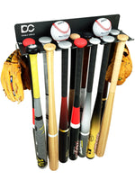 Double Circle Baseball Bat Wall Mount Holds Up to 14 Bats - Metal Baseball Bat Holder For Wall And Field Storage - Bat Rack Wall Mount With Hardware Included - Sports Equipment Organizer