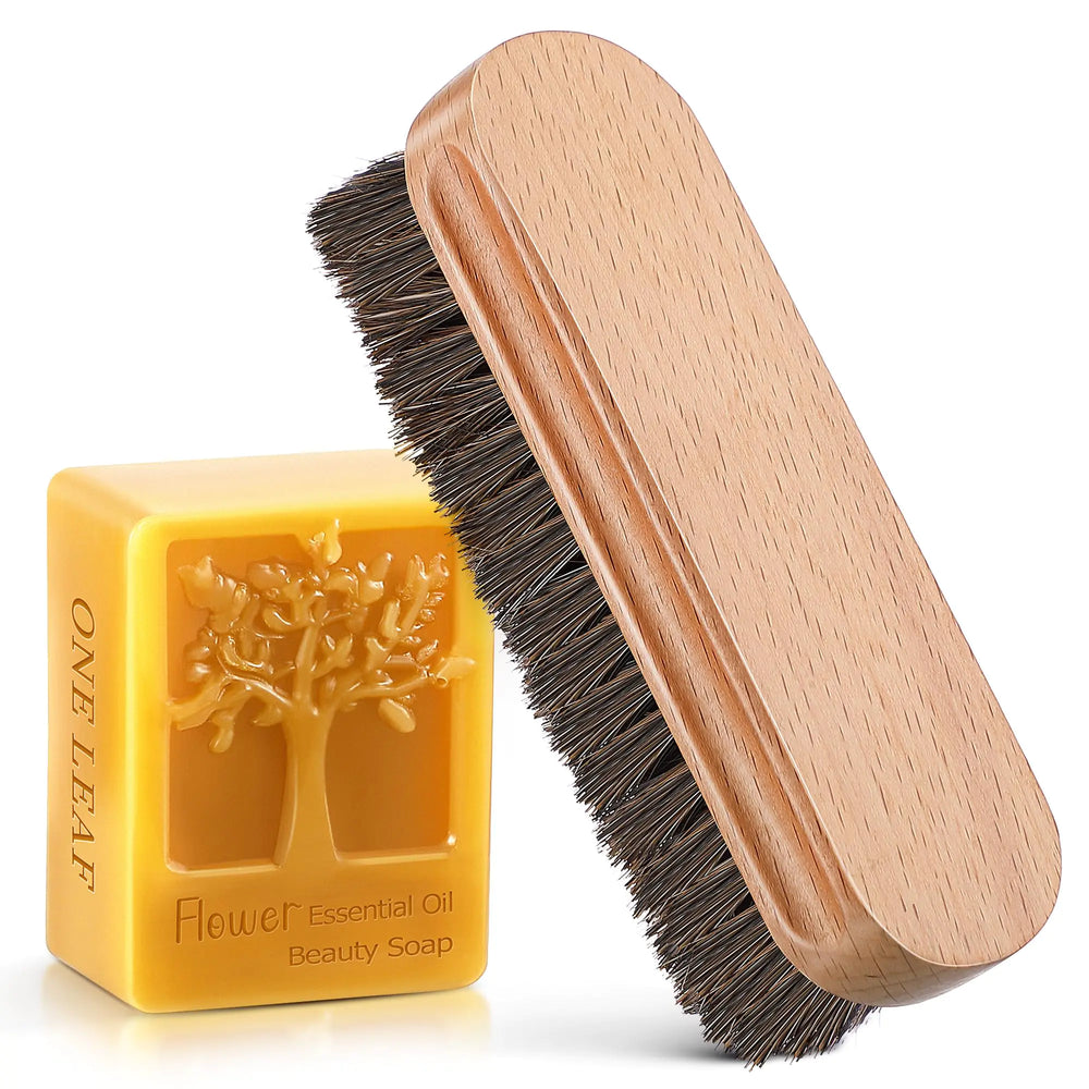 Saillong Football Prep Kit for Improved Football Grip Brush and Wax Kit for Leather Football Conditioning Kit Football Mud Kit for Training Game Footballs Accessories for Youth Adult (Brown Bristles)