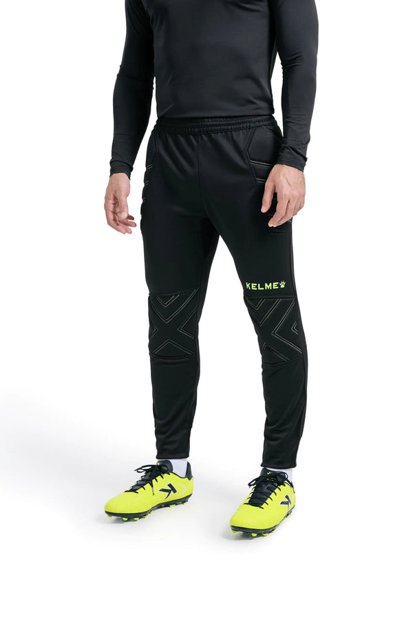 KELME Kids Soccer Goalie Pants Padded Goalkeeper Leggings Boys Girls Youth Unisex Football Training Big Kid 6 Black Green